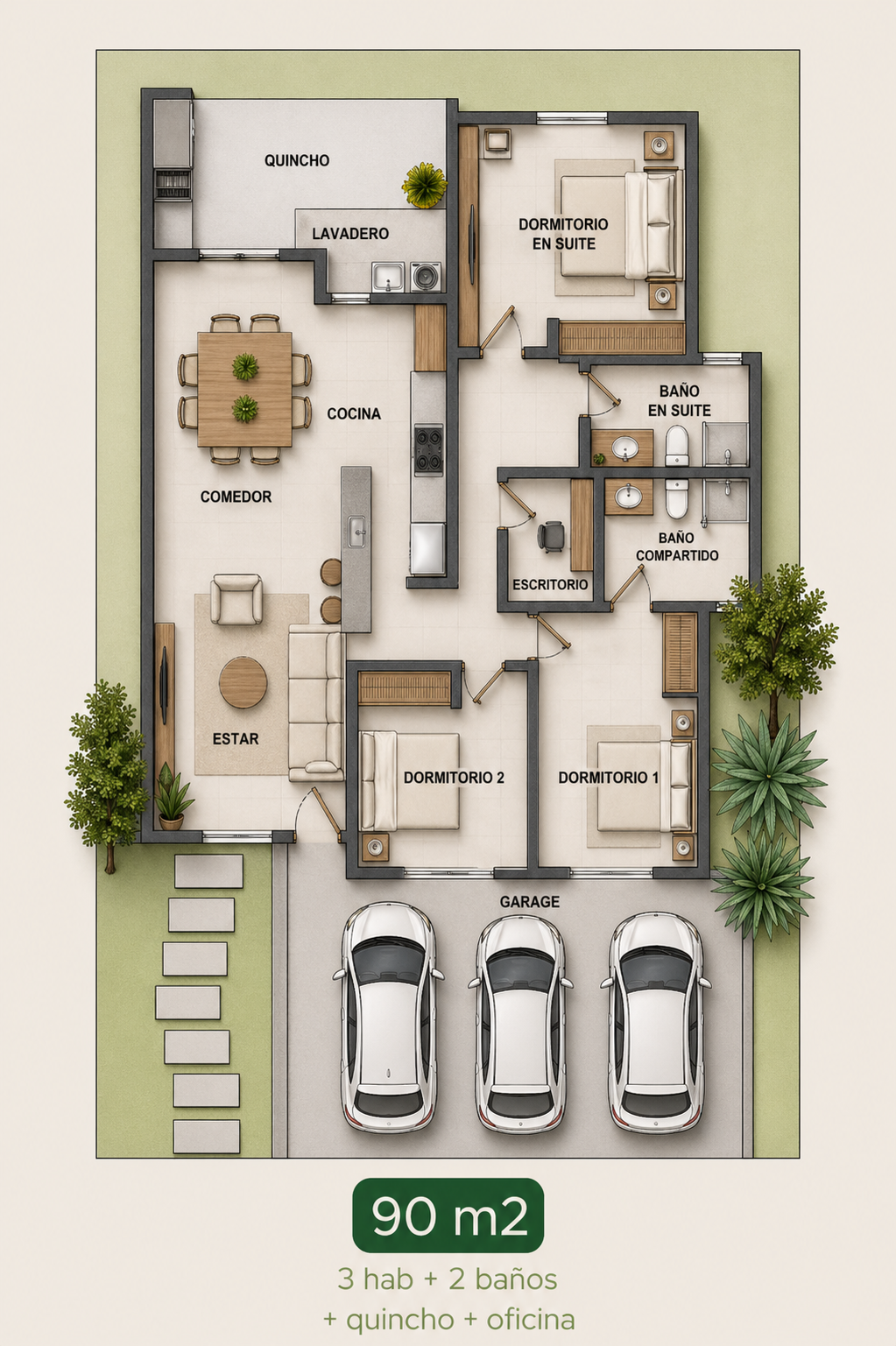 Plano 90m2